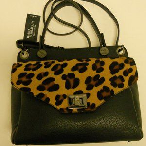 HP🎉Calfhair Italy Leather Bag L Ferracuti Mob Wife Chic  NWT